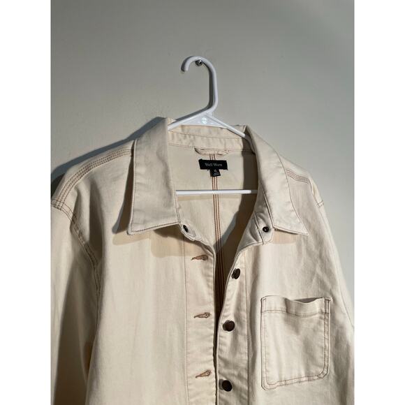 Well Worn Cream Denim Oversized Chore Jacket Size XL - Picture 2 of 11